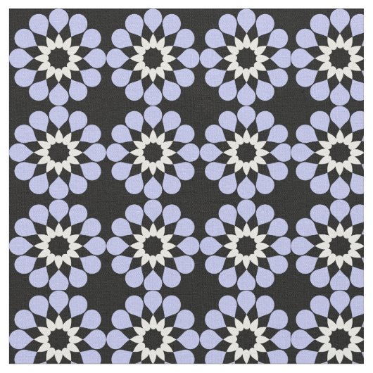 Light Blue Floral Pattern Fabric Stof (Close Up)