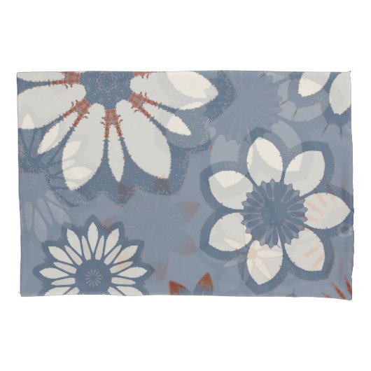 Light Blue Floral Pattern Kussensloop (Voorkant)