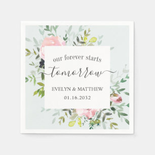 Light Blue Floral voor het begin van de morgen rep Servet