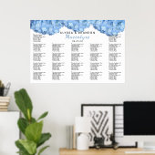 Light Blue Floral Wedding Reception-kaart Poster (Thuiskantoor)