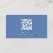 Light Blue Floral Wedding Website RSVP QR Code Informatiekaartje (Achterkant)