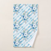 Light Blue Geometric Coastal Spa Bathroom Decor (Serviette à main)