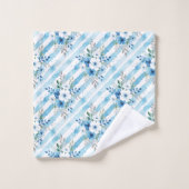 Light Blue Geometric Coastal Spa Bathroom Decor (Gant de toilette)
