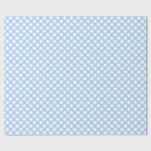 Light Blue Gingham Check Cadeaupapier (Vlak)