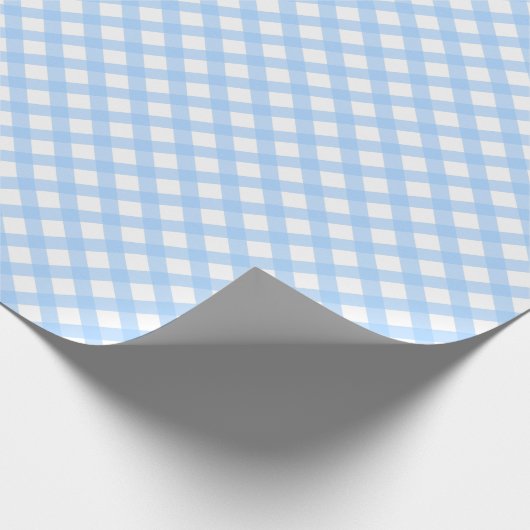 Light Blue Gingham Check Cadeaupapier (Hoek)