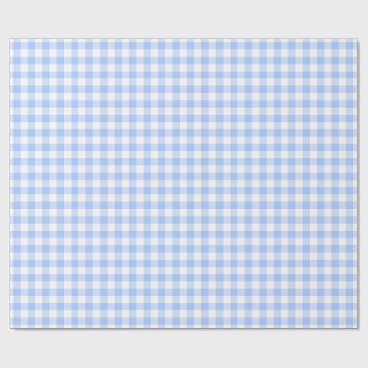Light Blue Gingham Checktern Cadeaupapier (Vlak)