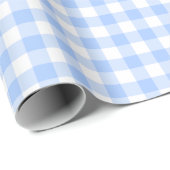 Light Blue Gingham Checktern Cadeaupapier (Rol Hoek)