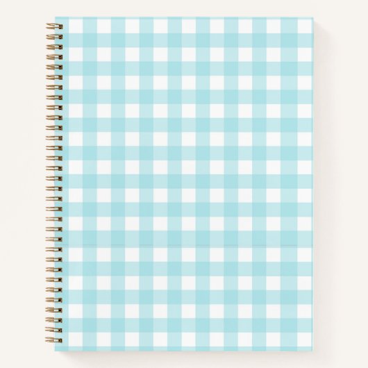 Light Blue Gingham Notitieboek (Voorkant)