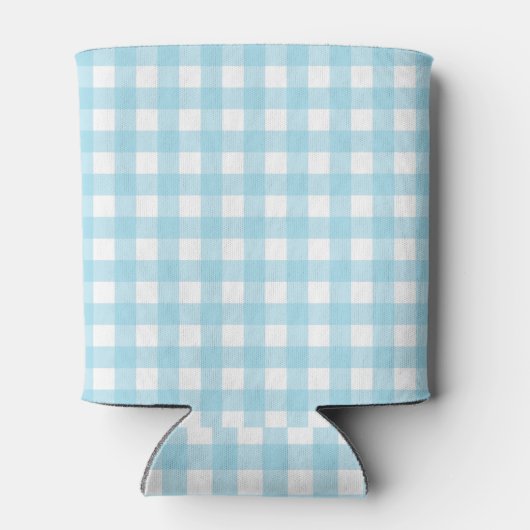 Light Blue Gingham Pastel Pattern Blikjeskoeler (Achterkant)
