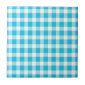 Light Blue Gingham Patroon Tegeltje (Voorkant)
