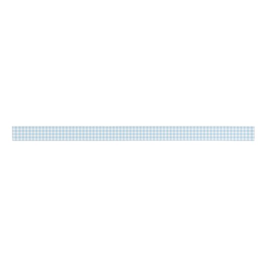 Light Blue Gingham Pattern Ribbon Grosgrain Lint (Voorkant)