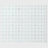 Light Blue Gingham-Waterverf Cadeaupapier (Vlak)
