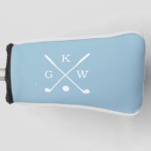 Light Blue Golf Clubs Monogram Golfheadcover (Voorkant)