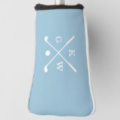 Light Blue Golf Clubs Monogram Golfheadcover (Draai 90)