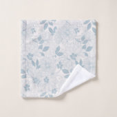 Light Blue-Grey Flowers Pattern Bad Handdoek (Wasdoekje)