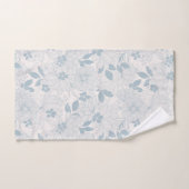 Light Blue-Grey Flowers Pattern Bad Handdoek (Handdoek)