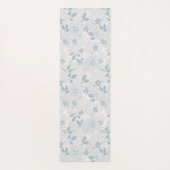 Light Blue-Grey  Flowers Pattern Yogamat (Achterkant)