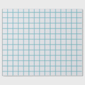 Light Blue Grid Patroon Cadeaupapier (Vlak)