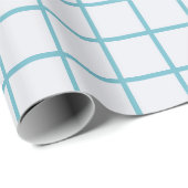 Light Blue Grid Patroon Cadeaupapier (Rol Hoek)