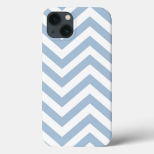 Light Blue Grunge Textured Chevron iPhone 13 Hoesje