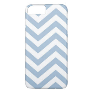 Light Blue Grunge Textured Chevron iPhone 8 Plus / 7 Plus Hoesje