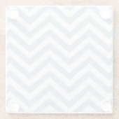 Light Blue Grunge Textured Chevron Glazen Onderzetter (Achterkant)
