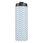 Light Blue Grunge Textured Chevron Thermosbeker (Voorkant)
