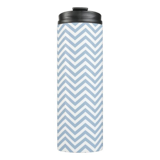 Light Blue Grunge Textured Chevron Thermosbeker (Voorkant)