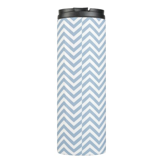 Light Blue Grunge Textured Chevron Thermosbeker (Achterkant)