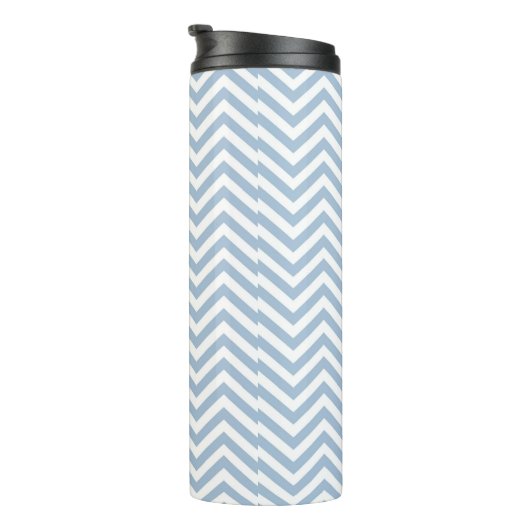 Light Blue Grunge Textured Chevron Thermosbeker (Geroteerd rechts)