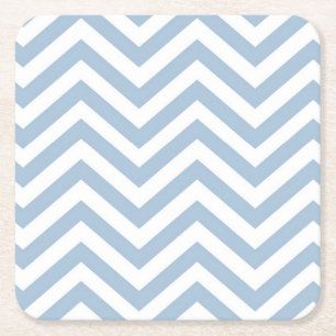 Light Blue Grunge Textured Chevron Vierkante Kartonnen Onderzetter