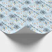 Light Blue Halloween Ghost Cadeaupapier (Hoek)