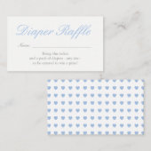 Light Blue Hearts Diaper Raffle Kaart (Voorkant / Achterkant)