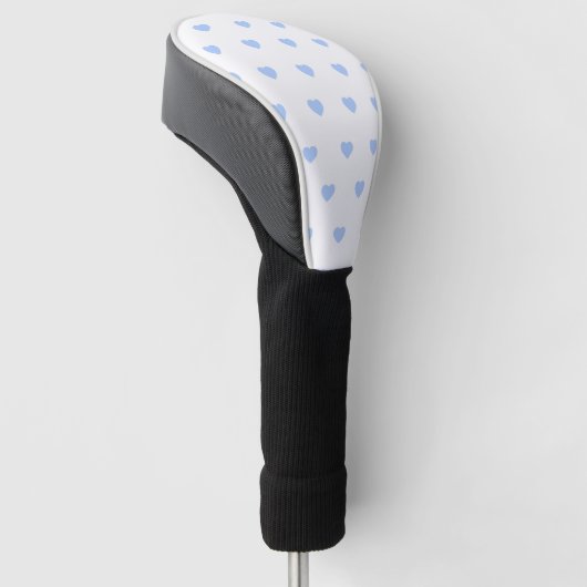 light blue hearts pattern golfheadcover (Schuin)