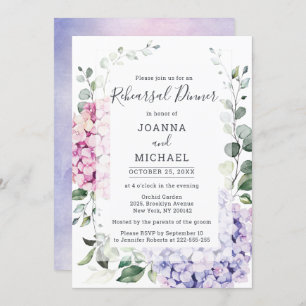 Light Blue Hydrangea & Eucalyptus Reheardiner Kaart