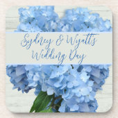 Light Blue Hydrangea Flowers Bier Onderzetter (Voorkant)