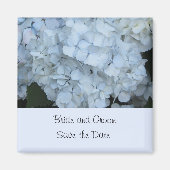 Light Blue Hydrangea Save the Date Magneet (Voorkant)