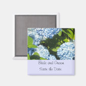 Light Blue Hydrangea Save the Date Magneet (Voorkant / Achterkant)