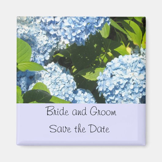 Light Blue Hydrangea Save the Date Magneet (Voorkant)
