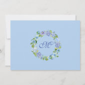 Light Blue Hydrangeas Greenery Bridesmaids Brunch Kaart (Achterkant)