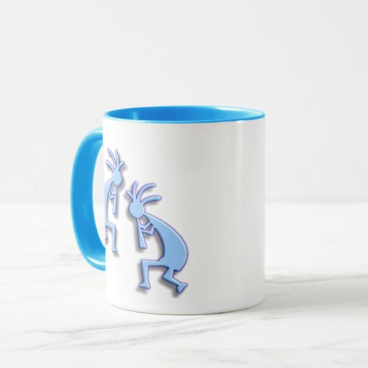 Light Blue Kokopelli Mok (Voorkant links)