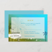 Light Blue Las Vegas Strip Weddenschap RSVP (Voorkant / Achterkant)