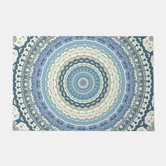 Light Blue Lavender Mandala Deurmat (Voorkant)