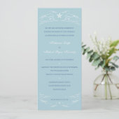 Light Blue Lone Star Wedding Invitations Kaart (Staand voorkant)