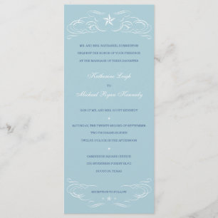 Light Blue Lone Star Wedding Invitations Kaart