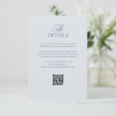 Light Blue Luxe | QR Code Wedding Guest Details Informatiekaartje (Staand voorkant)