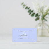 Light Blue met White Gold Decor en Monogram Visitekaartje (Staand voorkant)