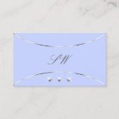 Light Blue met White Gold en Jewelen & Monogram Visitekaartje (Voorkant)
