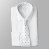 Light Blue Mini Polka Dot Pattern op White Stropdas (Gebonden)