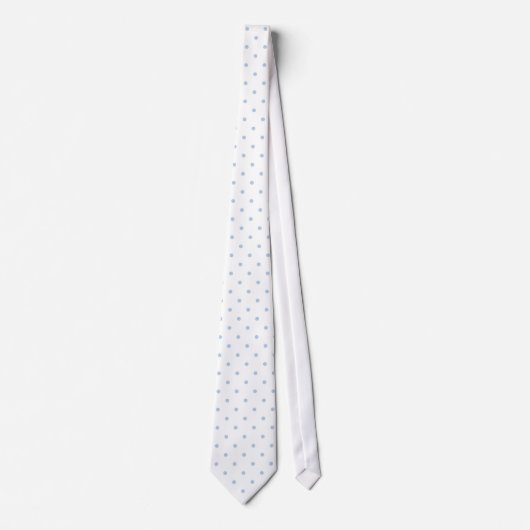 Light Blue Mini Polka Dot Pattern op White Stropdas (Voorkant)
